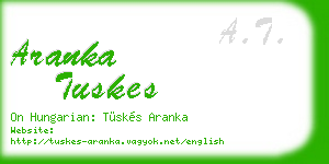 aranka tuskes business card